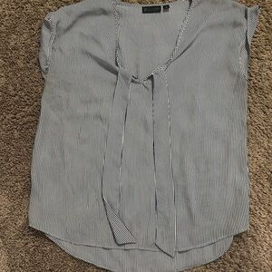 Black and white striped blouse